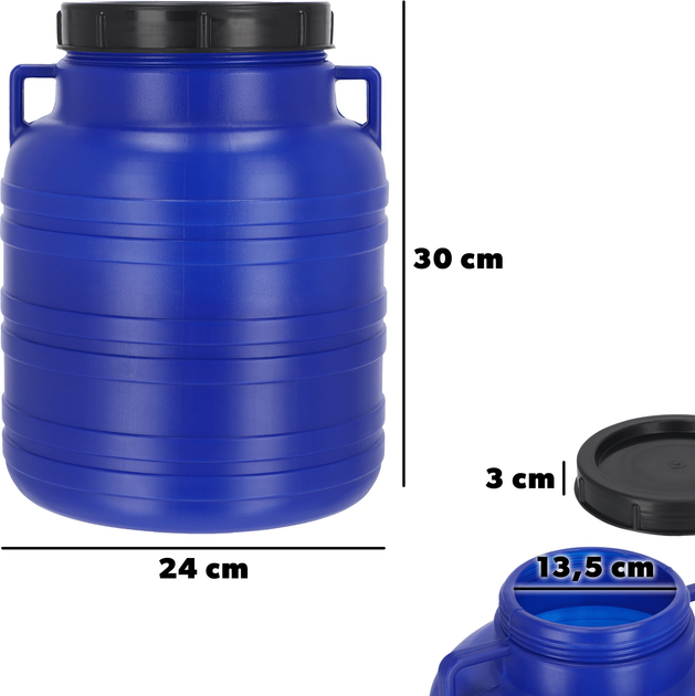 Beczka plastikowa do kiszenia Kadax Odda niebieska 10 l (5903699432594) - obraz 2