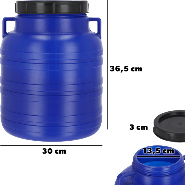 Beczka plastikowa do kiszenia Kadax Odda niebieska 20 l (5903699432600) - obraz 2