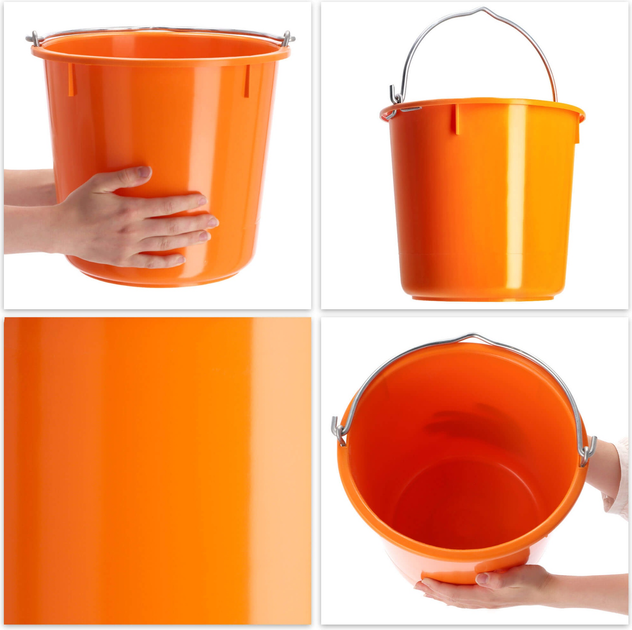 Zestaw wiader budowlanych Kadax Kanan pomarańczowy 12 l x 2 szt (5903699429471) - obraz 4