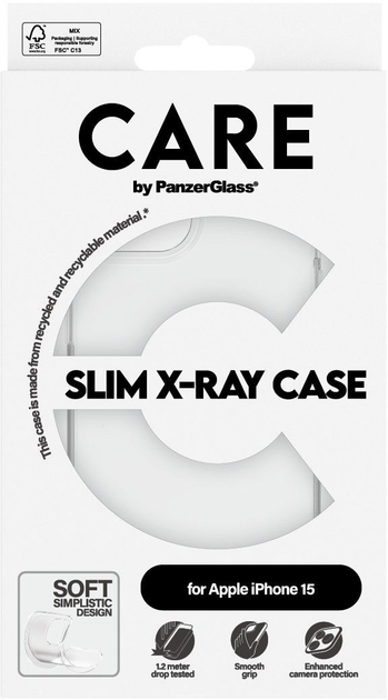 Панель Panzer Glass CARE Fashionable Case X-Ray Soft для Apple iPhone 15 Transparent (5715685005688) - зображення 3