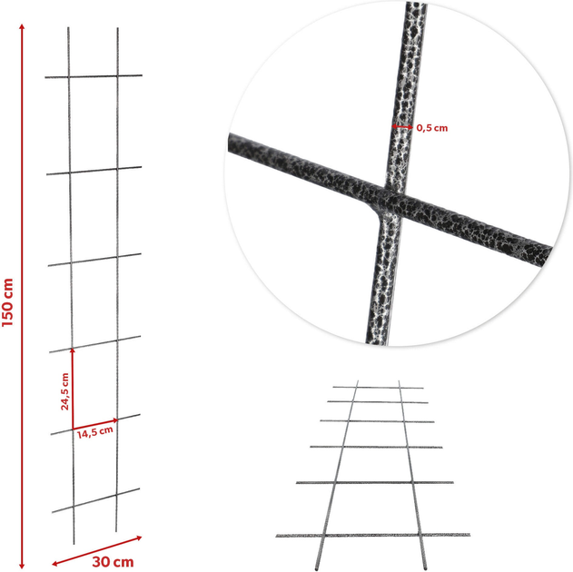 Драбина для квітів Kadax Russi чорна 30 x 150 см (5903699407097) - зображення 2