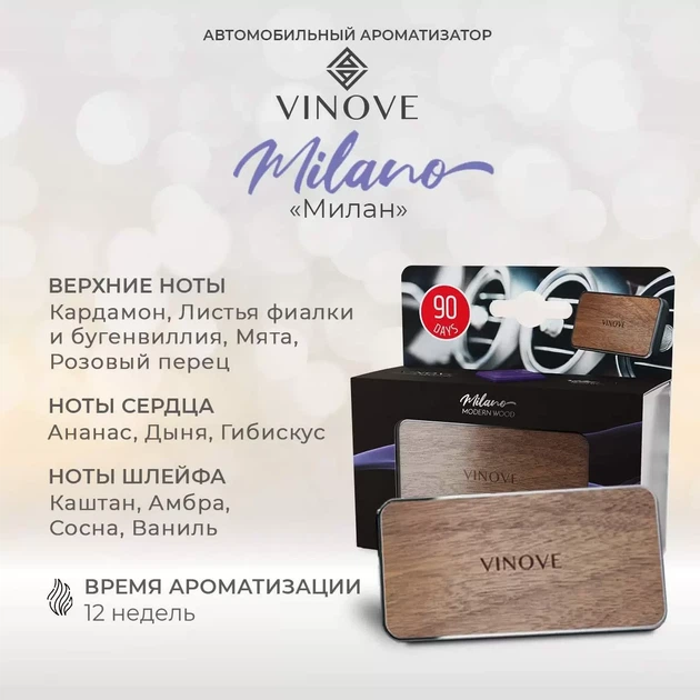 Ароматизатор в машину Vinove Мілан натуральна деревина - зображення 4