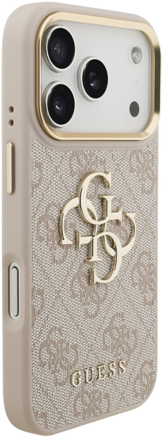 Панель Guess 4G Metal Logo Gold Frame для Apple iPhone 17 Pro Max Pink (GUHCP17X4GMGCPI) - зображення 3