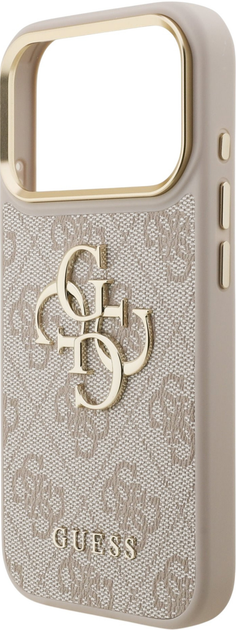 Панель Guess 4G Metal Logo Gold Frame для Apple iPhone 17 Pro Max Pink (GUHCP17X4GMGCPI) - зображення 5