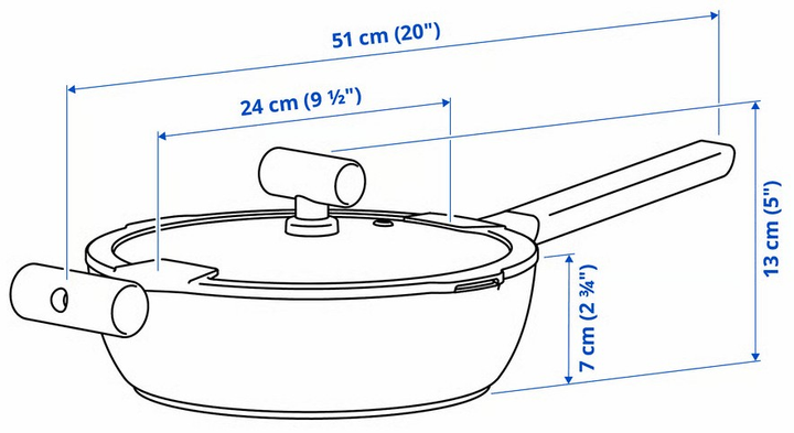 Patelnia Ikea Klippfisk z powłoką zapobiegającą przywieraniu i pokrywką 24 cm (806.025.06) - obraz 7