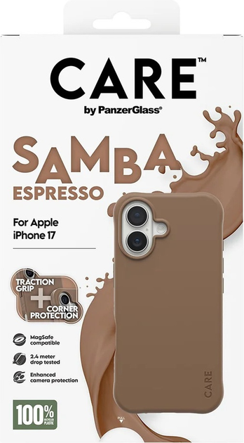 Панель CARE by PanzerGlass Fashionable Case Samba Espresso w. MagSafe для Apple iPhone 17 (CR49839) - зображення 5