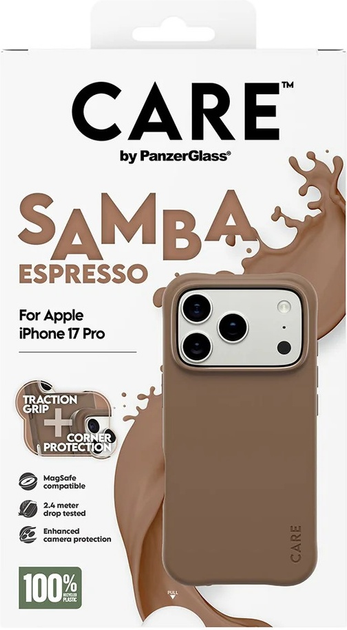 Панель CARE by PanzerGlass Fashionable Case Samba Espresso w. MagSafe для Apple iPhone 17 Pro (CR57384) - зображення 5