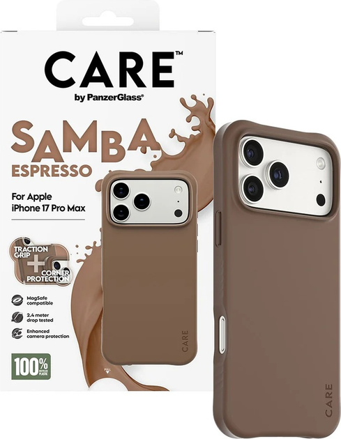 Панель CARE by PanzerGlass Fashionable Case Samba Espresso w. MagSafe для Apple iPhone 17 Pro Max (CR97906) - зображення 4