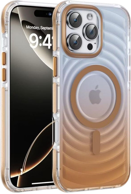 Панель Evelatus EchoWave Clear MagSafe Case для Apple iPhone 16 Gold (EVEAPP16EWCMG) - зображення 1