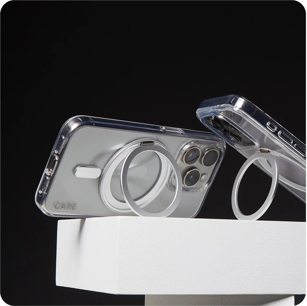 Панель CARE by PanzerGlass Feature Case Transparent w. Silver Kickstand & MagSafe для Apple iPhone 16 Plus (5715685003899) - зображення 5
