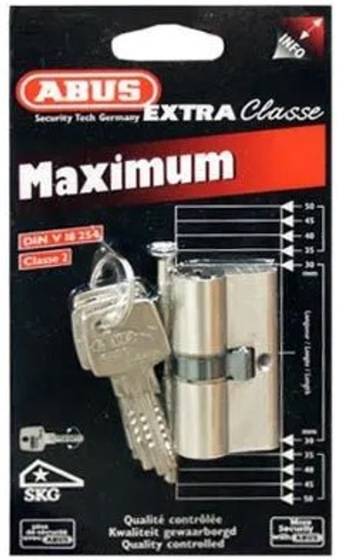 Cylinder Abus D6 Nickel 5K 30x30 mm (ABU-78741) - obraz 1