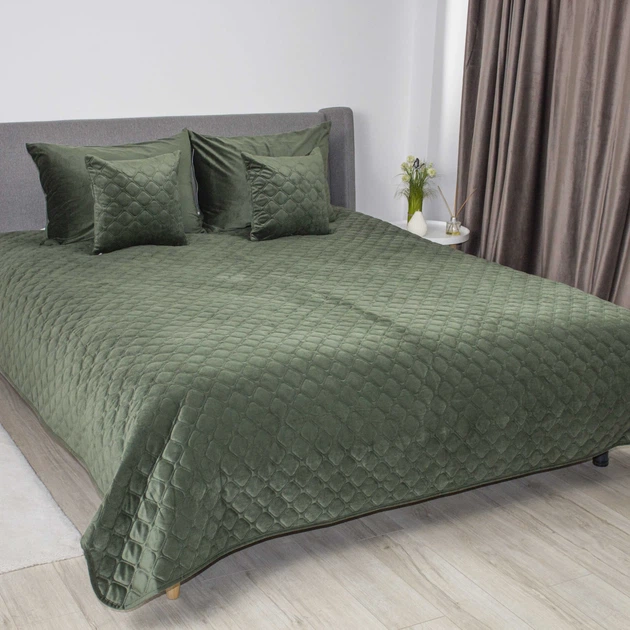 Покривало ТЕП "VELOUR" Chive/Ромб круглий, 240x260 - изображение 2