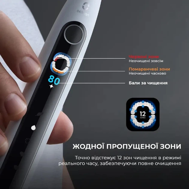 Умная зубная электрощетка Oclean X Pro 20 Electric Toothbrush Black (6970810556940) - изображение 11
