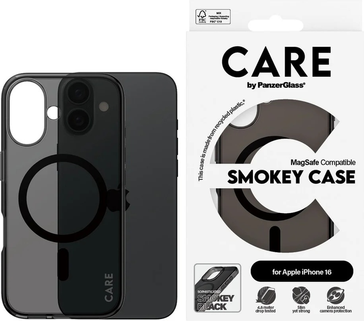 Панель CARE by PanzerGlass Flagship Case Smokey Urban Combat w. Black MagSafe для Apple iPhone 16 (5715685004155) - зображення 3