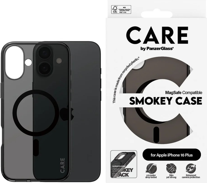 Панель CARE by PanzerGlass Flagship Case Smokey Urban Combat w. Black MagSafe для Apple iPhone 16 Plus (5715685004179) - зображення 3