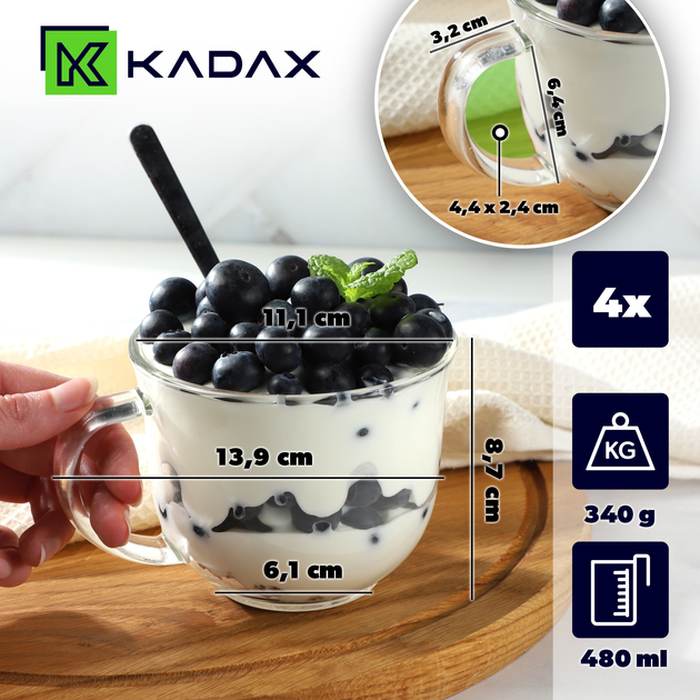 Набір чашок Kadax Savio 480 мл 4 шт (5903699472002) - зображення 5