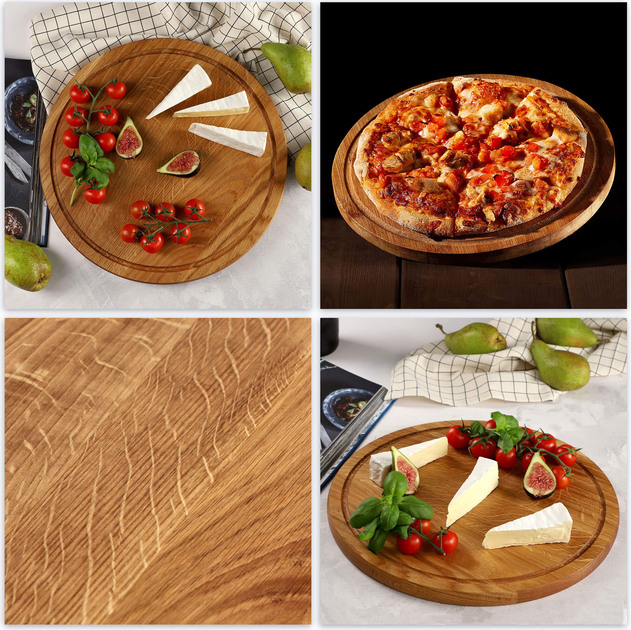Deska do krojenia Kadax dębowa okrągła 35 cm (5903699446737) - obraz 4