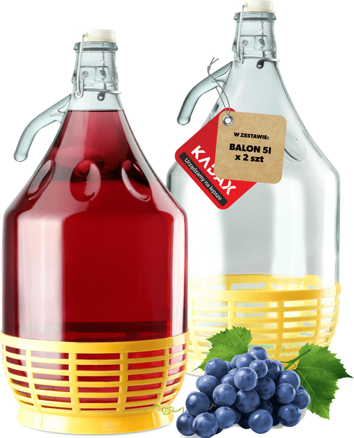 Zestaw gąsiorów Kadax na wino z korkiem mechanicznym 5 l x 2 szt (5903699436684) - obraz 2