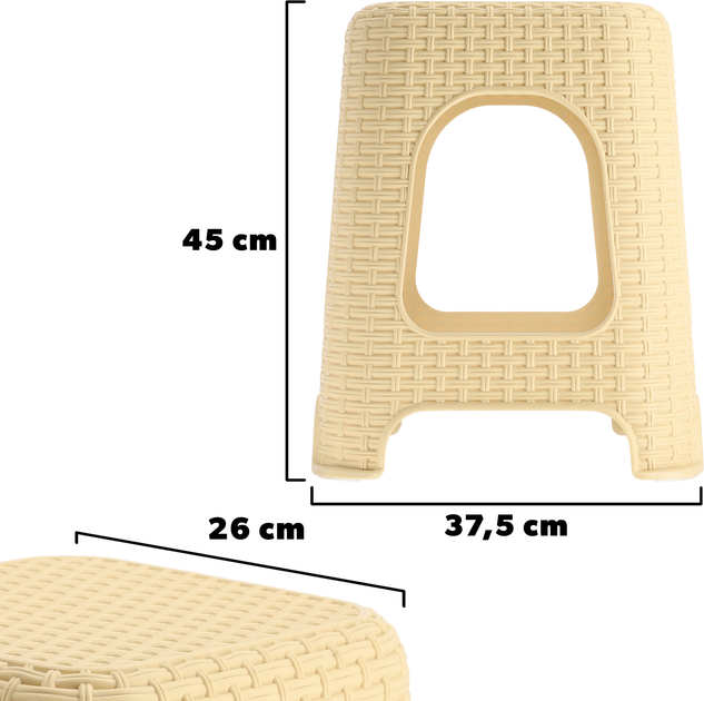 Набір табуретів Kadax протиковзких Бежевих 45 x 26 см 2 шт (5903699479797) - зображення 2