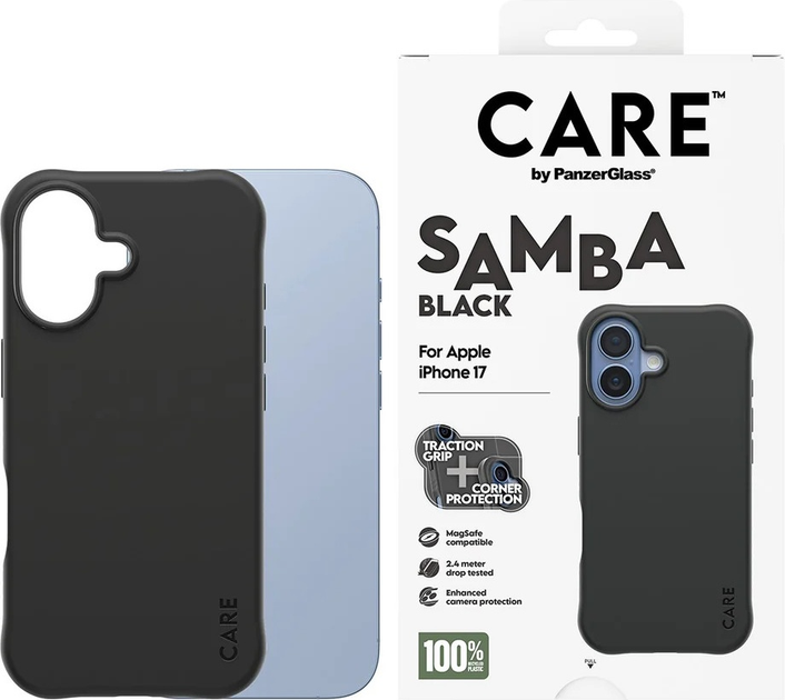 Etui CARE by PanzerGlass Fashionable Case Samba Black w. MagSafe do Apple iPhone 17 (CR68453) - obraz 3