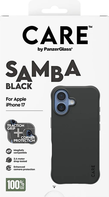 Etui CARE by PanzerGlass Fashionable Case Samba Black w. MagSafe do Apple iPhone 17 (CR68453) - obraz 5