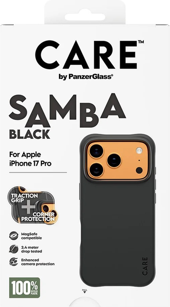 Etui CARE by PanzerGlass Fashionable Case Samba Black w. MagSafe do Apple iPhone 17 Pro (CR37427) - obraz 5