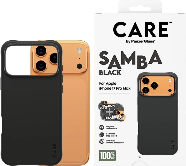 Etui CARE by PanzerGlass Fashionable Case Samba Black w. MagSafe do Apple iPhone 17 Pro Max (CR29487) - obraz 3