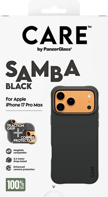 Etui CARE by PanzerGlass Fashionable Case Samba Black w. MagSafe do Apple iPhone 17 Pro Max (CR29487) - obraz 5