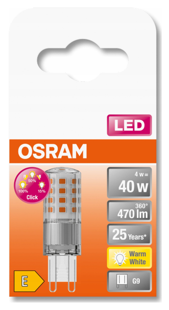 Лампа світлодіодна Osram LED G9 4W 827 470LM DIMX3 (4058075432277) - зображення 5