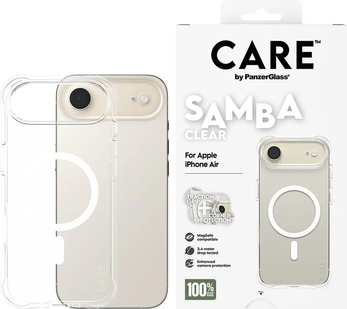 Etui CARE by PanzerGlass Fashionable Case Samba Transparent w. MagSafe do Apple iPhone Air (CR69281) - obraz 3