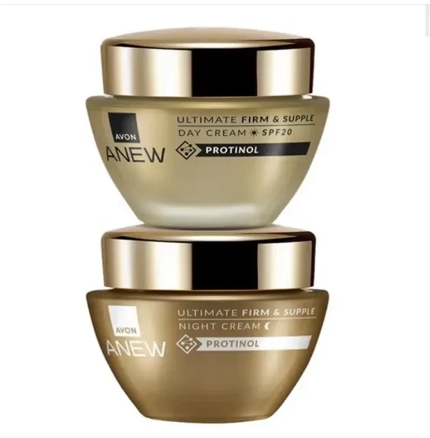 Набір: Денний та Нічний відновлюючий крем для обличчя AVON ANEW 45+ Омолодження за технологією Protinol - изображение 2