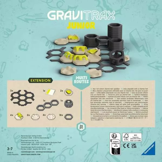 Набір для побудови додаткових елементів Ravensburger Gravitrax Junior Різні траси 25570 (4005556255702) - зображення 3