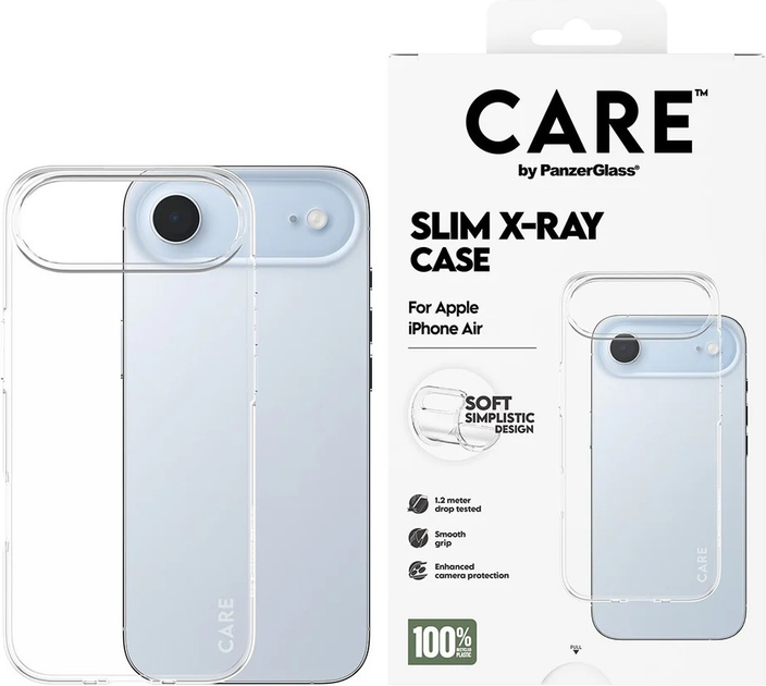 Etui CARE by PanzerGlass Fashionable Case Transparent X-Ray Soft Basic do Apple iPhone Air (CR63289) - obraz 3