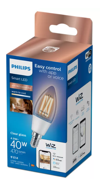 Żarówka LED Philips LED WFB 40W C35 E14 927-65 CL 1PF/6 (8719514372061) - obraz 2