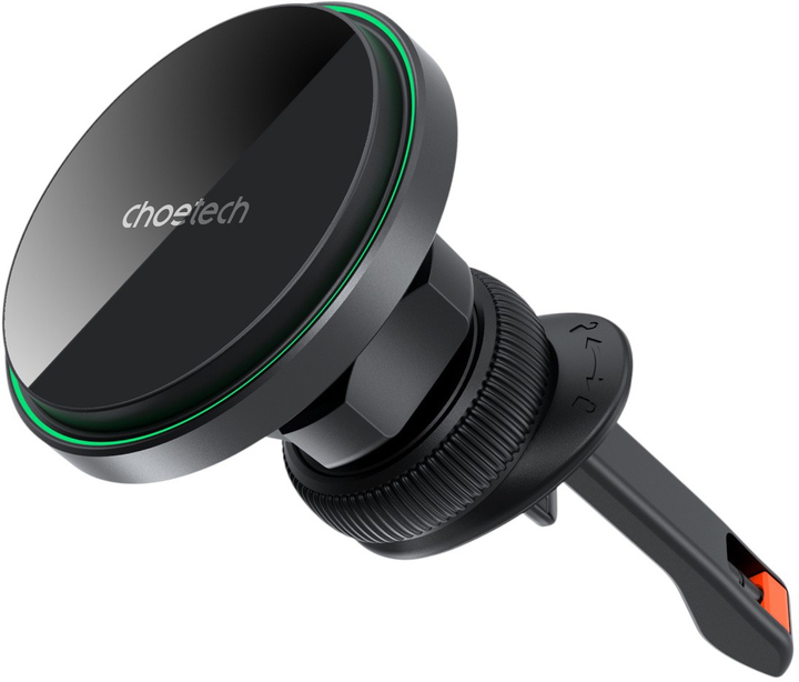 Автомобільний тримач CHOETECH T204-F з бездротовою зарядкою 15 Вт Чорний (6932112106360) - зображення 2