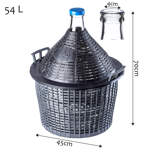 Zestaw winiarski Kadax Balon 54 l + Korek nr. 5 + Plastikowa rurka (5903699487204)  - obraz 2