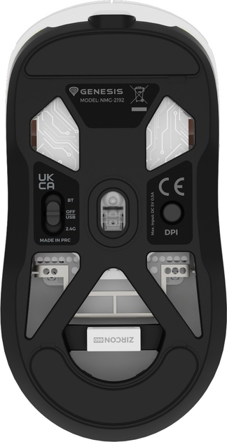 Mysz Genesis Zircon 660 Wireless/Bluetooth/USB White (NMG-2192) - obraz 13