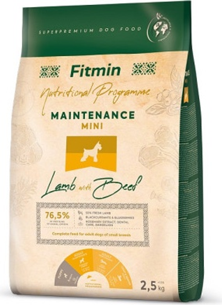 Сухий корм для собак Fitmin Maintenance Mini Ягнятина з яловичиною 2.5 кг (8595237033300) - зображення 1