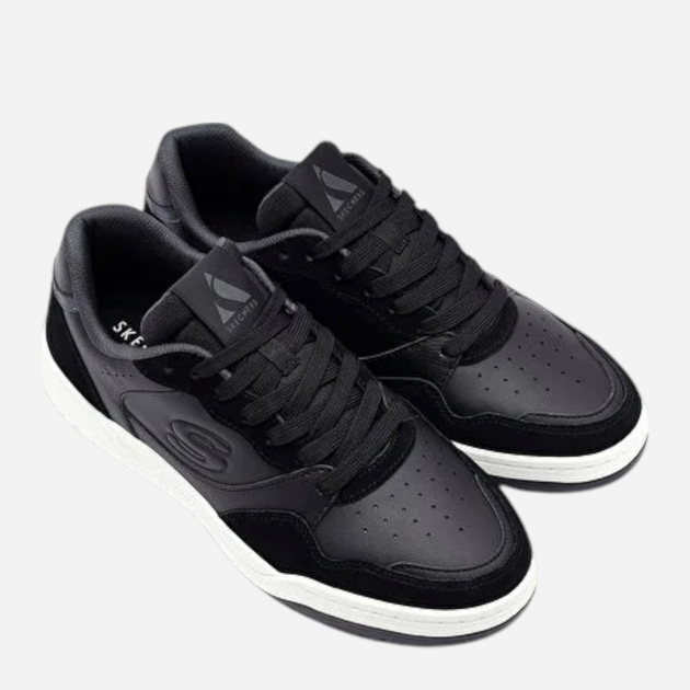 Чоловічі кеди низькі Skechers Volley Low Lifestyle 183241-BLK 43 Чорні (197976397347) - зображення 5
