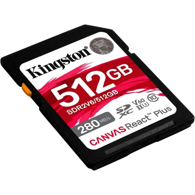 Карта памяти Kingston SDXC Canvas React Plus 512GB Class 10 UHS-II U3 V60 (SDR2V6/512GB) Б/У [144709] - изображение 2
