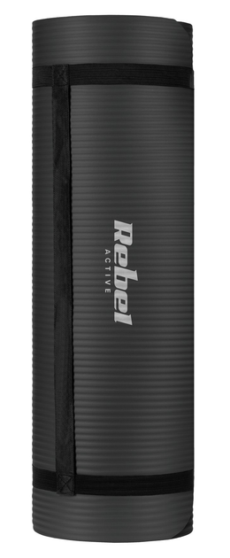 Килимок для тренувань Rebel Active NBR 1 см 183 x 61 см Чорний (5901890099622) - зображення 4