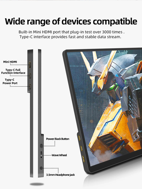 Портативный монитор ZSUS 14A-2K 14" 2K IPS USB-C - изображение 6