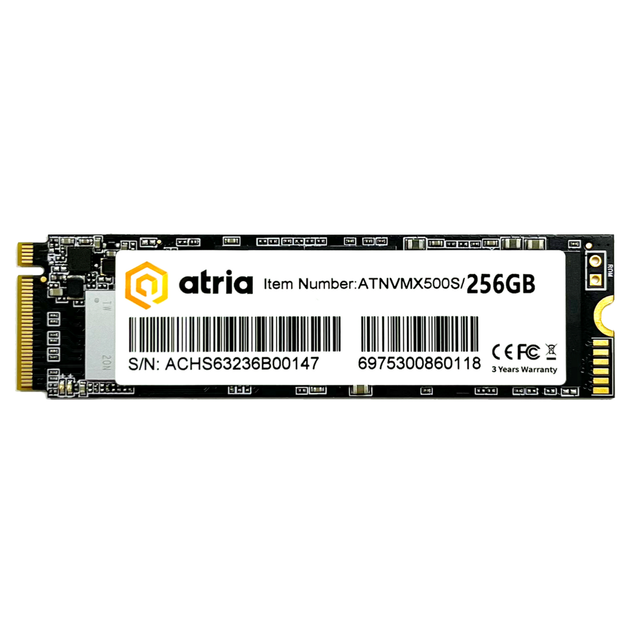 Накопичувач SSD ATRIA X500S M.2 PCIe 3.0 NVMe 256GB R 2300 MB/s W 1400 MB/s Black (ATNVMX500S/256) - Фото 1 Накопичувач SSD ATRIA X500S M.2 PCIe 3.0 NVMe 256GB R 2300 MB/s W 1400 MB/s Black (ATNVMX500S/256) - изображение 1