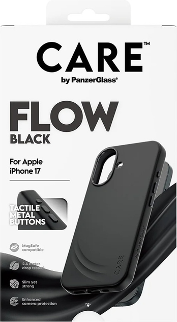 Etui CARE by PanzerGlass Feature FLOW Case Black w. MagSafe do Apple iPhone 17 (CR24695) - obraz 5