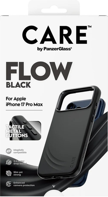Etui CARE by PanzerGlass Feature FLOW Case Black w. MagSafe do Apple iPhone 17 Pro Max (CR83131) - obraz 5
