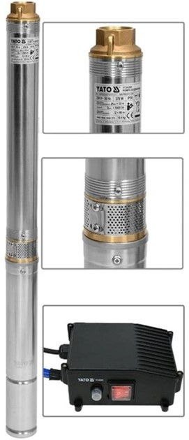 Насос для води глибинний Yato YT-85300 370 Вт 5400 л/год 35 м глибина 80 м кабель 20 м (5906083051333) - зображення 4