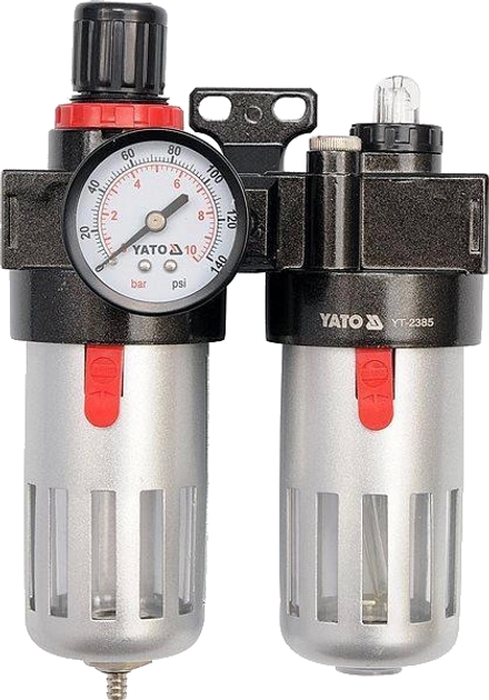 Filtr pneumatyczny podwójny Yato YT-2385 D=1/4" 0.93 MPa 90 cm³ (5906083923852) - obraz 1