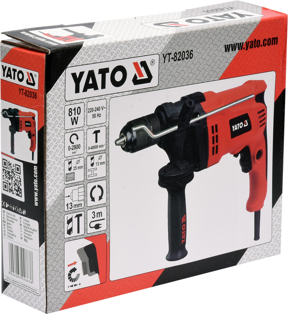 Дриль ударний YATO 810 Вт (YT-82036) - зображення 4