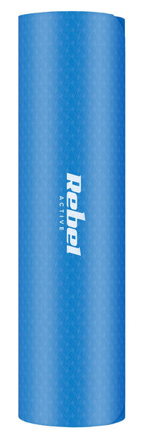 Килимок для тренувань Rebel Active TPE 6 мм 183 x 61 см Синій (5901890099783) - зображення 3