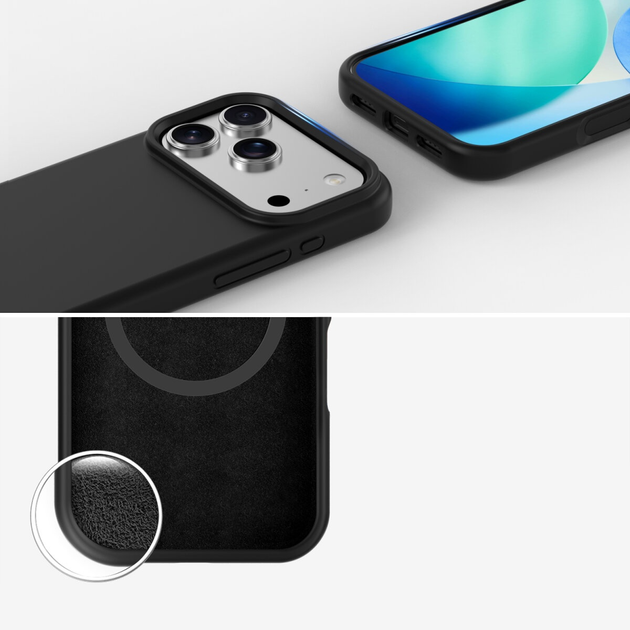 Etui 4smarts Silicone Case Cupertino do Apple iPhone 17 Pro Black (4252011911998) - obraz 3